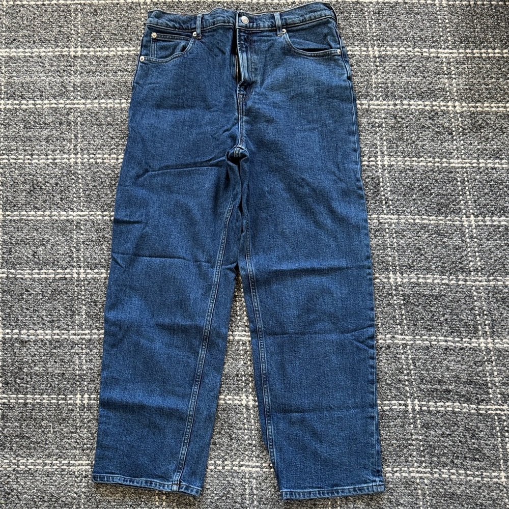 Everlane Women's Straight Leg The Way High Jeans in Deep Blue size 31 long